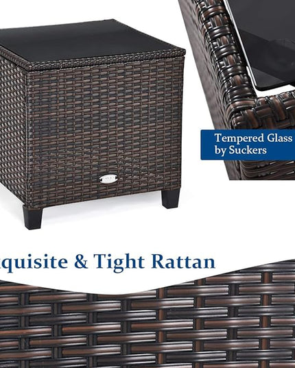 3 PCS Patio Furniture Set, OneSize, Navy - LeafyLoom