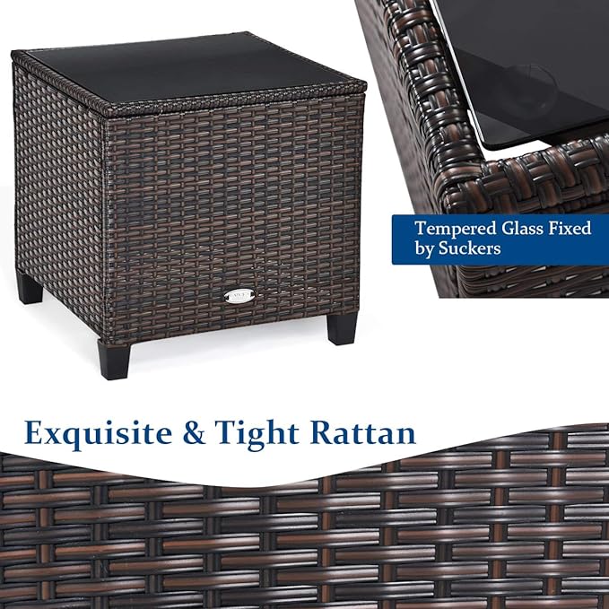 3 PCS Patio Furniture Set, OneSize, Navy - LeafyLoom