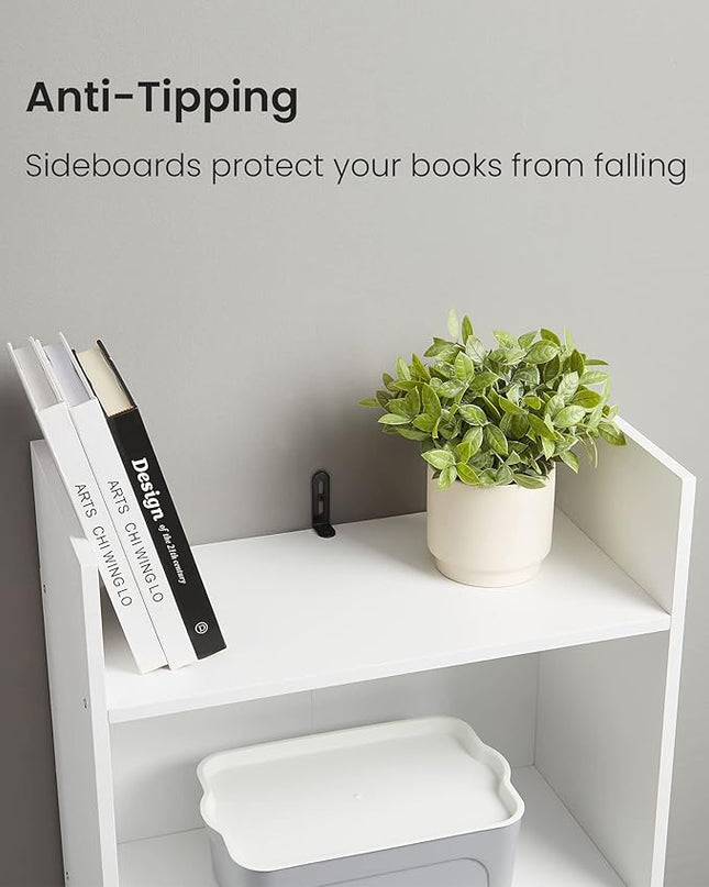 6-Tier Bookshelf, 66.9 Inches Floor Standing Bookcase, Display Storage Shelf, Corner Shelf, Home Decor Furniture for Home Office, Living Room, Bedroom, White 01103XBC - LeafyLoom