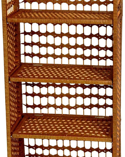 Oriental Furniture 43" Natural Fiber Shelving Unit - Honey - LeafyLoom