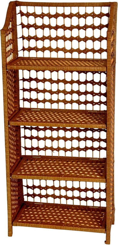 Oriental Furniture 43" Natural Fiber Shelving Unit - Honey - LeafyLoom