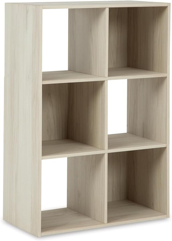 Signature Design by Ashley Socalle Modern 6 Cube Storage Organizer or Bookcase, Whitewash - LeafyLoom