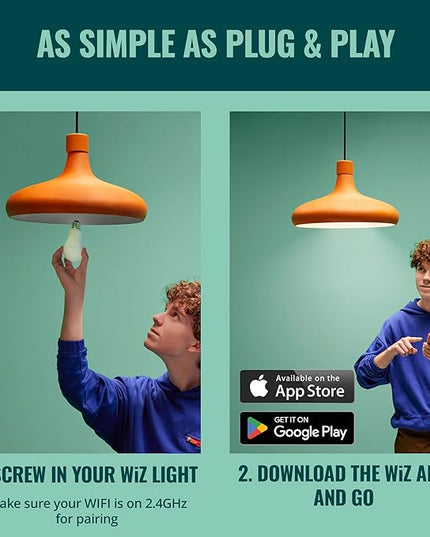 WiZ 65W BR30 Color LED Smart Bulb - Pack of 4 - E26- Indoor - Connects to Your Existing Wi-Fi - Control with Voice or App + Activate with Motion - Matter Compatible WiZConnectedLighting