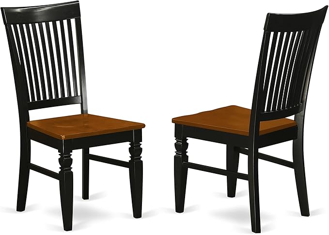 East West Furniture SUWE3-BCH-W 3 Piece Room Furniture Set Contains a Round Kitchen Table with Dropleaf & Shelves and 2 Dining Chairs, 42x42 Inch, Black & Cherry - LeafyLoom