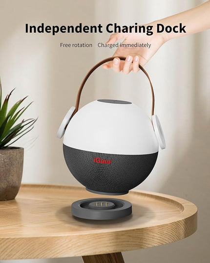 LED Night Light Beside Lamp: Music Table Lamp with Wireless Charger - 5 in 1 Touch Lamp Magnetic Wireless Phone Apple Watch Charger Birthday Gifts Friendship Lights with Base for Wife - LeafyLoom