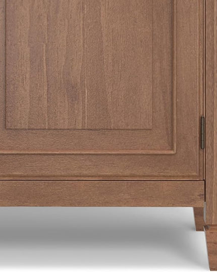 SIMPLIHOME Connaught Solid Wood 40 Inch Wide Traditional Entryway Storage Cabinet in Medium Saddle Brown, for The Living Room, Entryway and Family Room - LeafyLoom