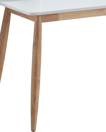 Roundhill Furniture Roskilde Storage Wood Office Desk, White - LeafyLoom