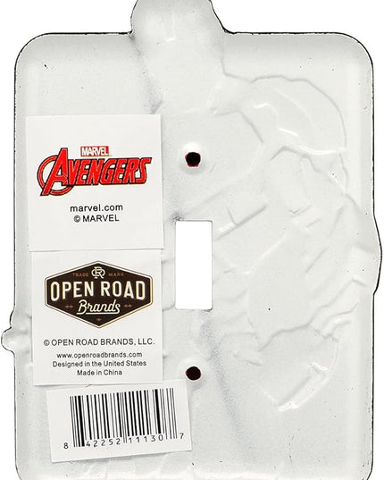 Marvel Iron Man Embossed Metal Light Switch Plate - Iron Man Switch Plate Decoration for Bedroom or Man Cave - LeafyLoom