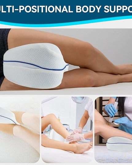 Knee & Leg Pillows Foam Support Pillow for Sleeping for Back Pain,Leg Pillow for Sleeping On Side, Memory Foam Cushion Knee Support Pillows,Pregnancy Pillow Removable and Washable Cover… (2 pack) - LeafyLoom