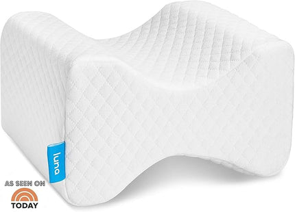 Luna Orthopedic Pillow Knee Pillow | Memory Foam Pillows for Hip Pain & Lower Back Pain Relief | Post Surgery Pillow, Sciatica Pain Relief Pillow for Adults | Knee Surgery Gifts - LeafyLoom