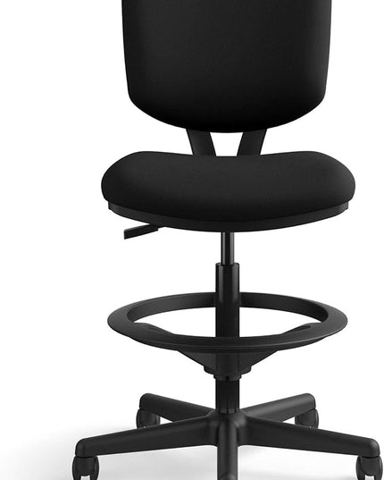 HON Volt Armless Task Seating, Stool, Black Fabric Stool - LeafyLoom