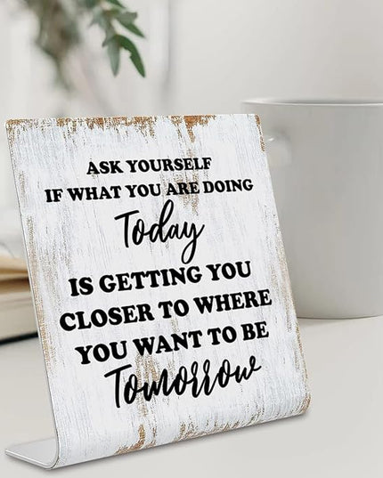 Inspirational Quotes Desk Decor Gifts for Women, Motivational Desk Decor for Office, Decoration On Shelf Desk for Living Room Home Office Gift for Friends Coworker Teacher Nurse Worker dksg5 - LeafyLoom