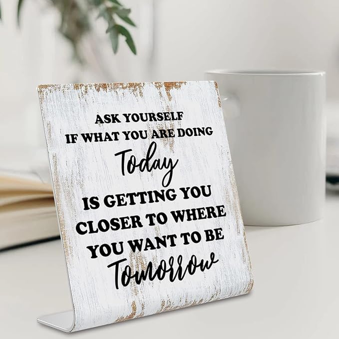 Inspirational Quotes Desk Decor Gifts for Women, Motivational Desk Decor for Office, Decoration On Shelf Desk for Living Room Home Office Gift for Friends Coworker Teacher Nurse Worker dksg5 - LeafyLoom