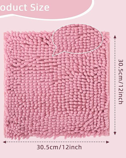 Locker Rug school girl rugs Carpet Chenille 100% Microfiber Locker Carpet with Non Skid Backing Locker Decorations (Pink, 12X12) - LeafyLoom