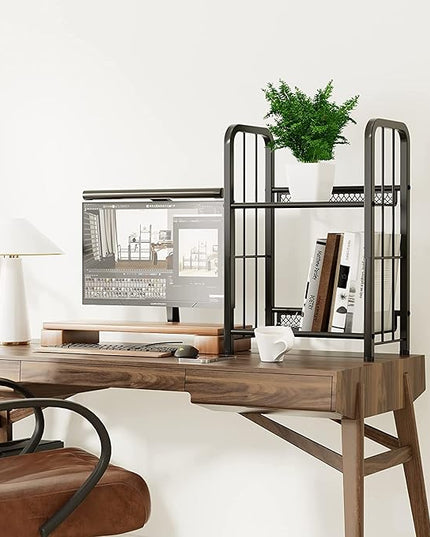 Bookshelf Storage Shelf Bookcase Freestanding Storage Stand for Living Room, Bedroom, Kitchen, Rust Resistance, Easy Assembly Free Combination Multi-Functional Organizer (2 Tiers, Black) - LeafyLoom