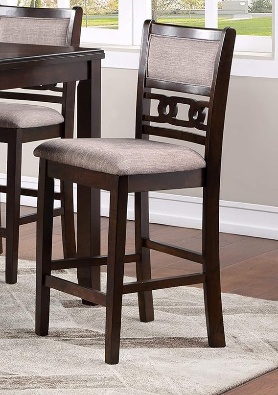 New Classic Furniture Gia Counter Chairs, Set of 2, Cherry Brown - LeafyLoom