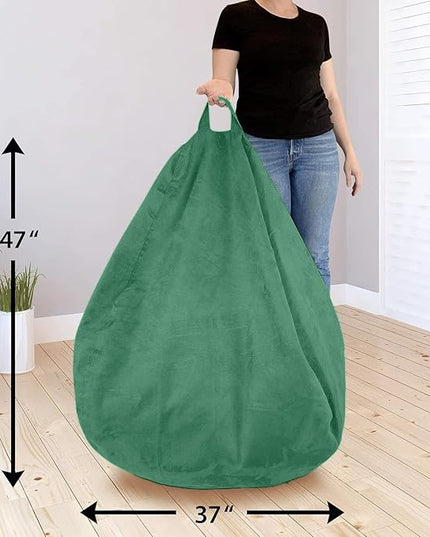 Bean Bag Stuffed Animal Storage Or Cover | No Filler | Extra Large | for Adults Or Kids | Double Stitched | Durable Zipper | Premium Microsuede - LeafyLoom