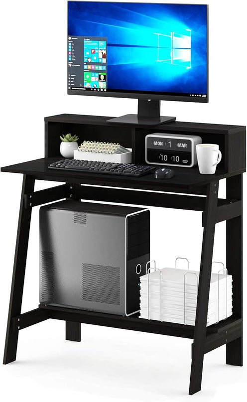 Furinno Simplistic a Frame Computer Desk, Espresso - LeafyLoom