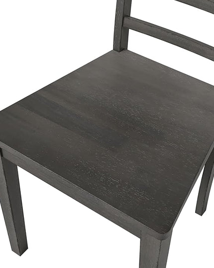 Merax Wood Breakfast Nook Extendable Dining Table Set with 4 Ladder Back Chairs for Small Places, 5-Piece Square Drop Leaf, Gray - LeafyLoom