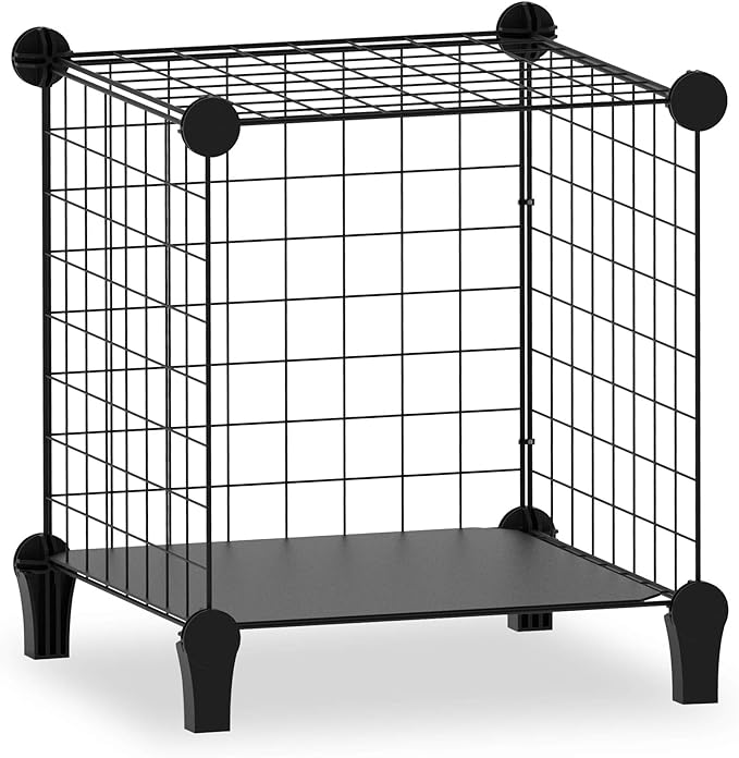 HOMIDEC Wire Cube Storage, Storage Shelves 4 Cube Bookshelf Bookcase Closet Organizer and Storage, Wire Storage Shelves Multi-Use DIY Storage Cube Shelf for Books, Toys, Clothes, Tools - LeafyLoom