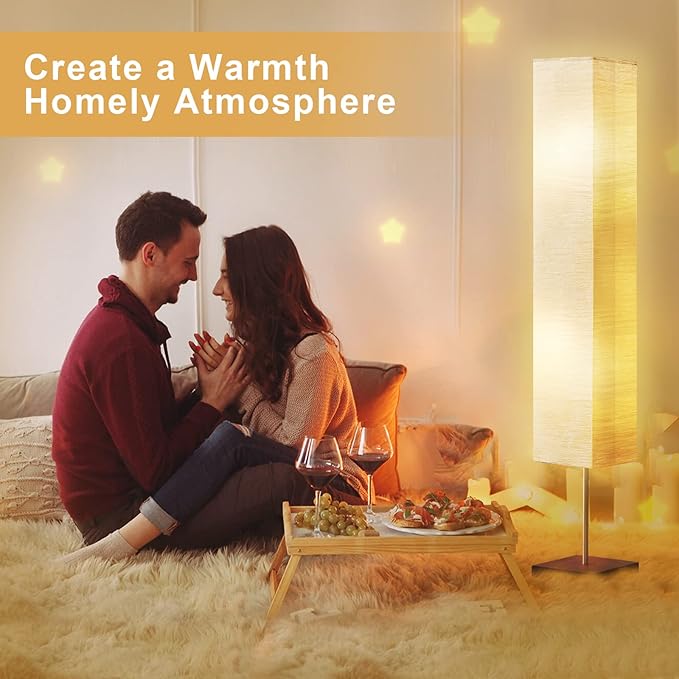 Floor Lamp for Living Room, Led Floor Lamp Column Floor Lamp Standing Lamp Corner Floor Lamp Modern Floor Lamp for Bedroom, Office& Living Room-Beige(Bulbs Included) - LeafyLoom