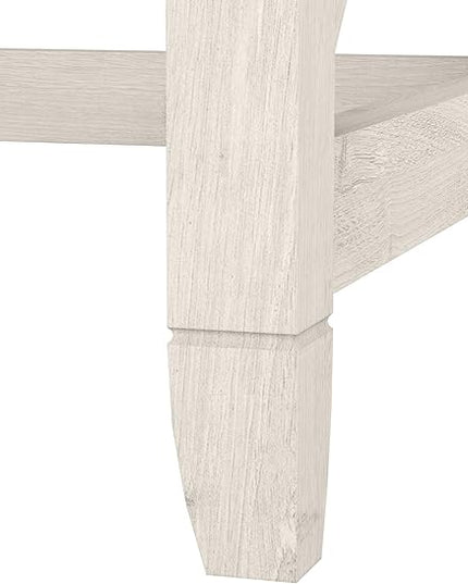 Bush Furniture Key West Writing Table for Home Office | Small Modern Farmhouse Desk, 48W, Linen White Oak - LeafyLoom