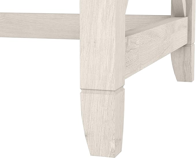 Bush Furniture Key West Writing Table for Home Office | Small Modern Farmhouse Desk, 48W, Linen White Oak - LeafyLoom