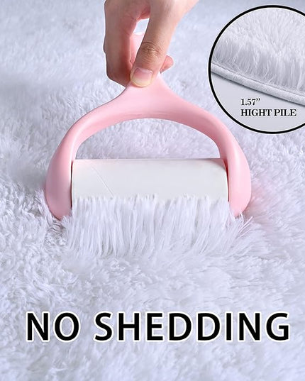 Merelax Soft Shaggy Rug for Kids Bedroom, Oval 2.6'x5.3' White Plush Fluffy Carpets for Living Room, Furry Carpet for Teen Girls Room, Anti-skid Fuzzy Comfy Rug for Nursery Decor Cute Baby Play Mat - LeafyLoom