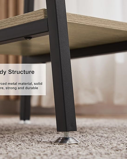 VECELO 43 Inch Computer Desk Writing Study Work Office Table Modern desk with shelves wooden desk for Home Bedroom,Oak Desk - LeafyLoom