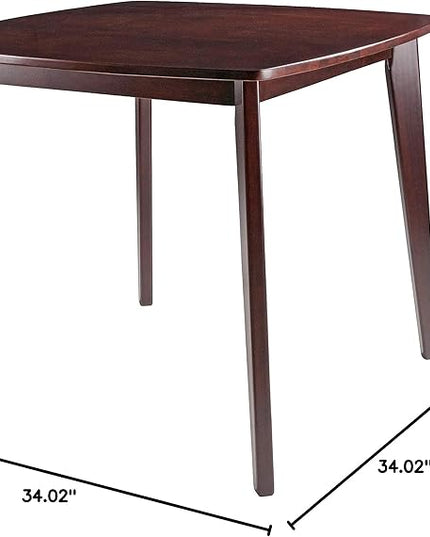 Winsome Wood Pauline Dining, 34.02x34.02x29.33, Walnut - LeafyLoom
