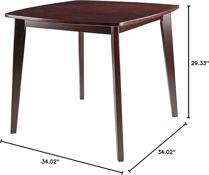 Winsome Wood Pauline Dining, 34.02x34.02x29.33, Walnut - LeafyLoom