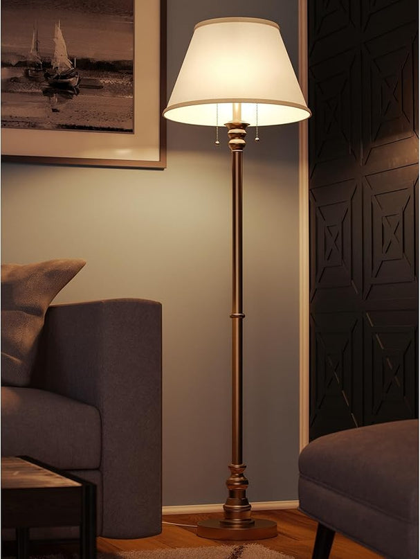 Kenroy Home 30438AB Spyglass Floor Lamps, Medium, Antique Brass Finish - LeafyLoom