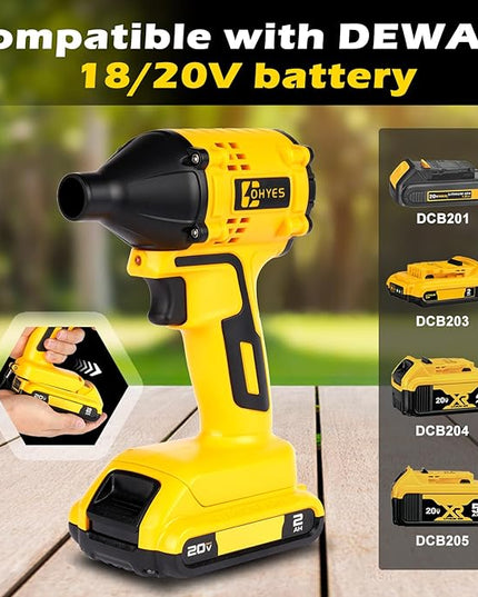 Air Blower Brushless HighSpeed Motor Compatible with DeWALT 18v 20v Max Battery Air Duster Leaf Blower for Camping BBQ & Workshop (Battery not included) - LeafyLoom