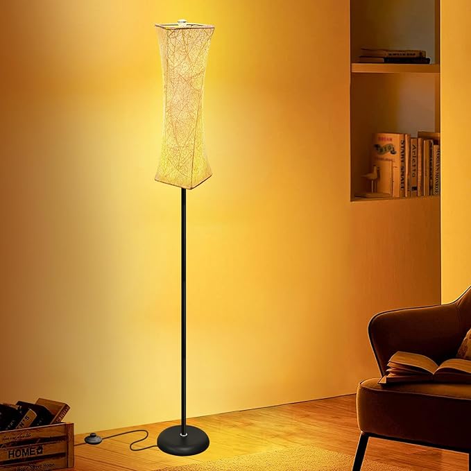 WORLD WIN Floor Lamp for Living Room, Tall Floor Lamp Standing Lamps for Bedrooms, Stepless Dimmable Modern Floor Lamp for Office Kids Room - LeafyLoom