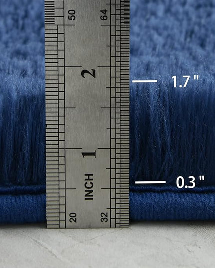 6x9 Large Area Rugs for Living Room, Super Soft Fluffy Modern Bedroom Rug, Navy Blue Indoor Shag Fuzzy Carpets for Girls Kids Nursery Room Home Decor - LeafyLoom