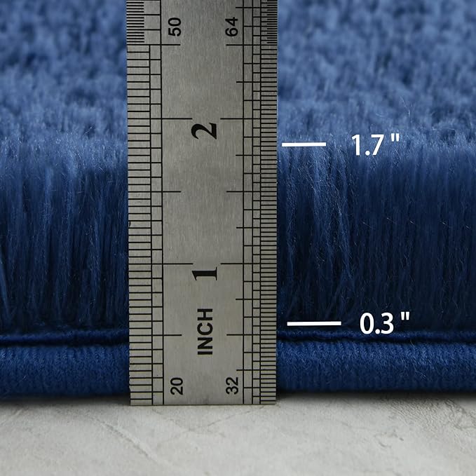 6x9 Large Area Rugs for Living Room, Super Soft Fluffy Modern Bedroom Rug, Navy Blue Indoor Shag Fuzzy Carpets for Girls Kids Nursery Room Home Decor - LeafyLoom
