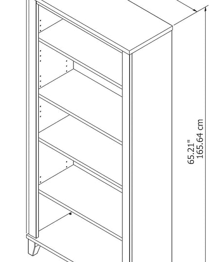 Bush Furniture WC81465 Tall 5 Shelf Bookcase | Large Open Bookshelf | Display Cabinet for Library, Living Room, and Home Office, 30W x 13D x 65H, Maple Cross - LeafyLoom