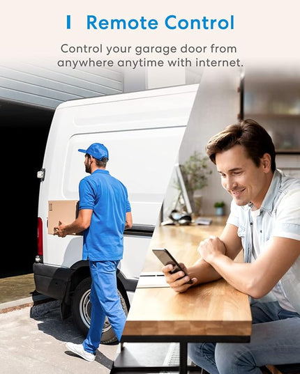 Smart WiFi Garage Door Opener Remote, App Control, Works with Alexa, Google Assistant and SmartThings, No Hub Needed meross