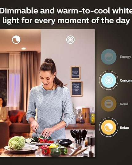 Philips Hue Smart 75W A19 LED Bulb - White Ambiance Warm-to-Cool White Light - 1 Pack - 1100LM - E26 - Indoor - Control with Hue App - Works with Alexa, Google Assistant and Apple Homekit PhilipsHue