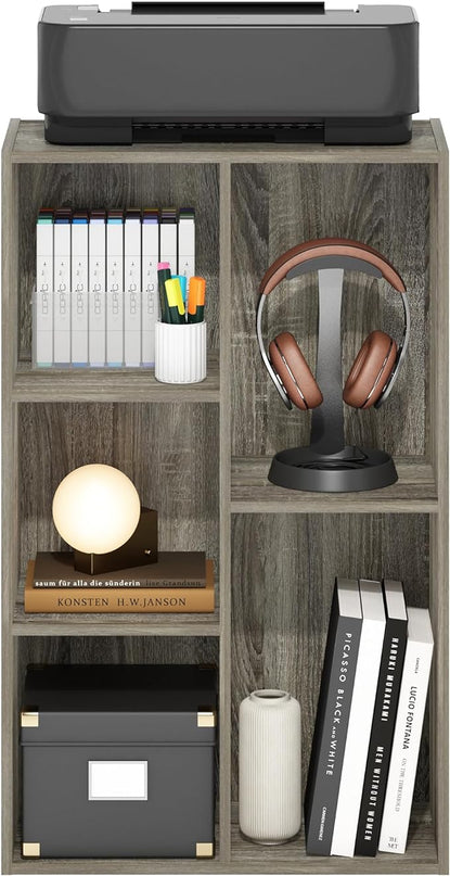 Furinno Luder 5-Cube Reversible Open Shelf, French Oak - LeafyLoom