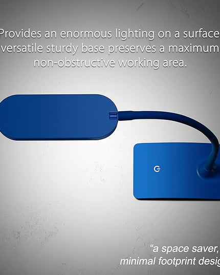 Blue Desk Lamps for Home Office - Super Bright Small Desk Lamp with USB Charging Port, a Perfect LED Desk Light as Study Lamp, Bedside Reading Lights - LeafyLoom