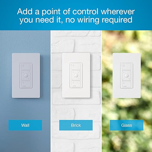 Lutron Caséta Wireless Smart Lighting Dimmer Switch for ELV+ Bulbs with Pico Remote, White Lutron