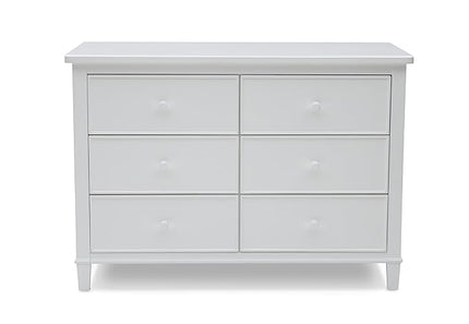 Delta Children Fancy 4-in-1 Convertible Crib and 6 Drawer Dresser Bundle, Bianca White - LeafyLoom