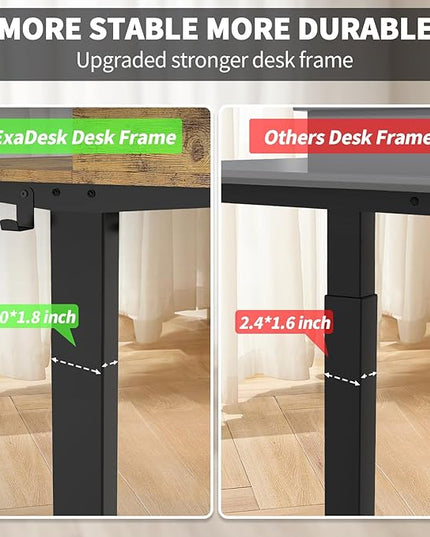 55×30 Inch Electric Standing Desk with 2 Drawers, Adjustable Height Widened Stand Up Desk with Storage Shelf, Sit to Stand Ergonomic Workstation for Home Office - LeafyLoom