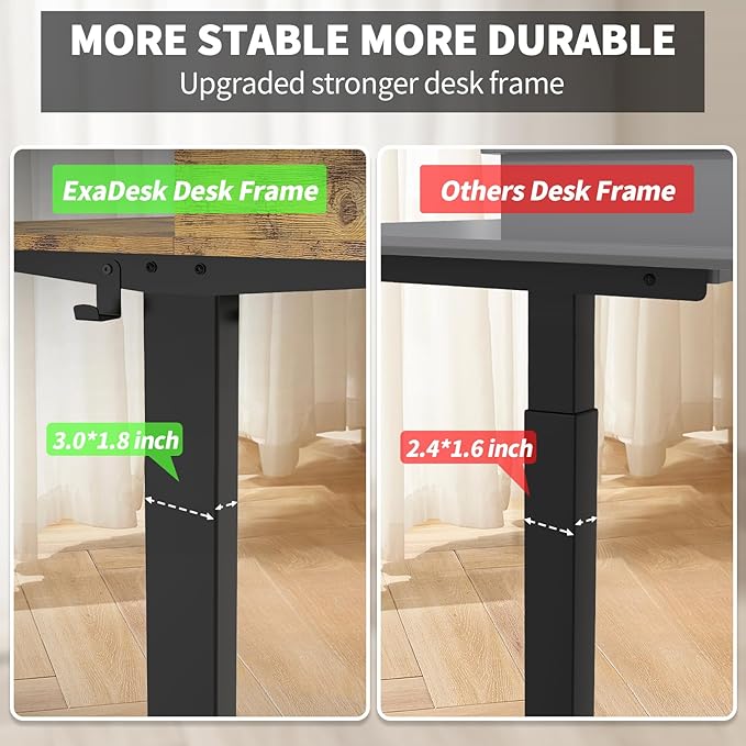 63×30 Inch Electric Standing Desk with 2 Drawers, Adjustable Height Widened Stand Up Desk with Storage Shelf, Sit to Stand Ergonomic Workstation for Home Office - LeafyLoom