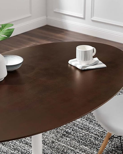 Modway Lippa Dining Table, 60", White Cherry Walnut - LeafyLoom