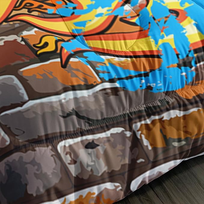 Axolotl Quad Bike Bedding Set Twin,Dirt Bike Comforter Set,Extreme Sports Bedding Set,Sports Theme Comforter Set,Tractor Truck Bedding,Motorcycle Comforter for Kids Boys Teens,1 Quilt 2 Pillowcases - LeafyLoom