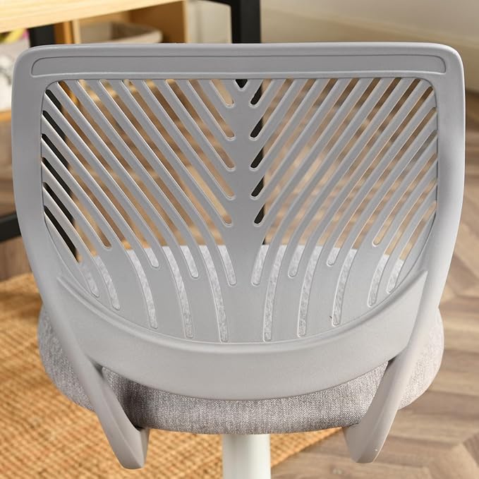 FurnitureR Writing Task Chair for Teens Boys Girls 360 Rolling Wheels Fabric Soft Pad Seat Breathable Backrest, Height Adjustable Liftup 29.5"-34.3", Morandi Grey - LeafyLoom