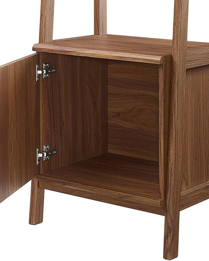 Modway 21" Bookshelf Display Case in Walnut - LeafyLoom