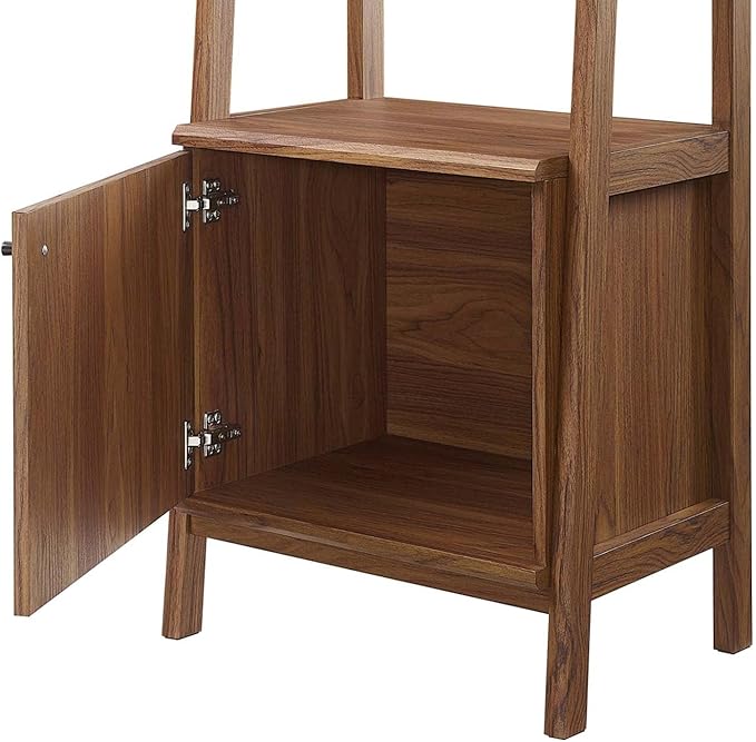 Modway 21" Bookshelf Display Case in Walnut - LeafyLoom